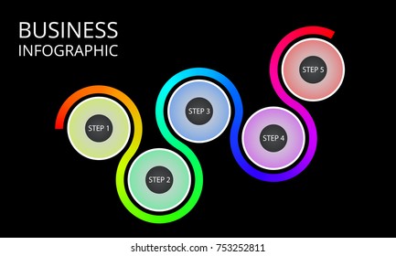 infigraphic for business. Infografic process template. Vector illustration isolated on a black background.