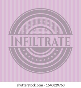 Infiltrate badge with pink background. Vector Illustration. Detailed.