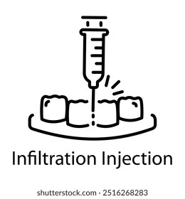 Infiltration injection icon in line style 