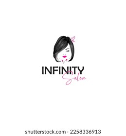 infinit beauty salon vector with butterfly 