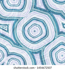 Infinite Agate Geode Seamless Repeat Vector Pattern Swatch. Bands and crystal centers. Abstract, natural, contours, raw, earth, stone, rock, mineral, nature, random, colorful. Generative Art.