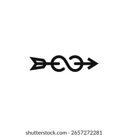 Infinite Arrow Symbol Logo Design Inspiration Schwarz auf weißem Hintergrund 