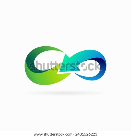infinite and arrow shapes combination logo design, arrow infinity logo
