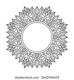 Infinite Bloom Maze Mandala leaf design