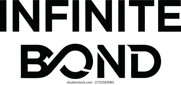 Infinite Bond Infinity Typografie T-Shirt Design Vektorgrafik für ewige Beziehung Engagement Einheit und starke Bindung Projekte einzeln auf transparentem Hintergrund.