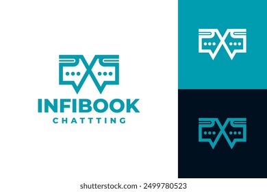 infinite book chat logo vector