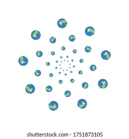 infinite circle of planets, infinity of planets vector illustration
