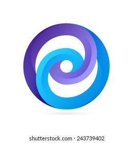 Infinite circle ribbon logo template. Looped shape icon.