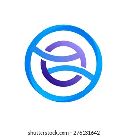 Infinite circle ribbon logo template. Looped shape icon.

