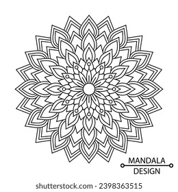 Infinite Circles Mandala of Coloring Book Page for Adults and Children. Easy Mandala Coloring Book Pages for Adults to Relax, Experiences Give Relief. Resizeable Vector File