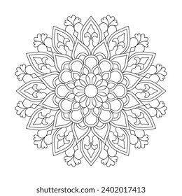 Infinite circles mandala coloring book page for kdp book interior. Peaceful Petals, Ability to Relax, Brain Experiences, Harmonious Haven, Peaceful Portraits, Blossoming Beauty mandala design.