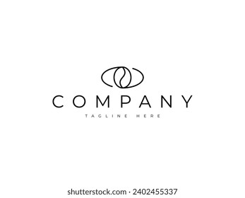 infinite coffee bean line logo design