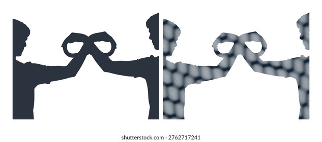 Infinite connection metaphor showing hands joining together, eternal bond illustration.