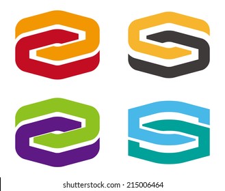 Infinite cross ribbon vector design icon template. Design logo element. You can use in the mobile, finance,biology, chemistry, science and other commercial image. S icon set. 