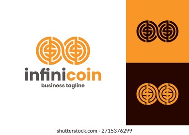 infinite crypto coin logo vector