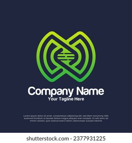 Infinite DNA Science Tech Logo Vector Design Template