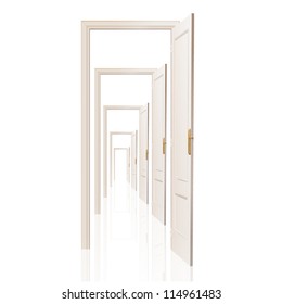 Infinite doors. Vector design.