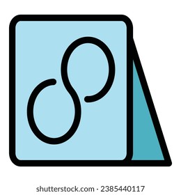 Vector de contorno de icono de duración infinita. Reloj de tiempo. Longitud h color plano