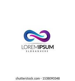infinite flame logo premium template, colorful gradient Vector illustrasion