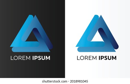 Infinite futuristic triangular 3d shape vector logo design
