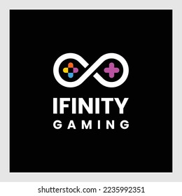  Infinite game pad logo icon design vector illustration.Infinity Game Logo Template