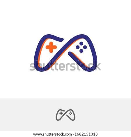 Infinite game pad logo icon design vector illustration
