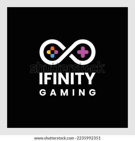  Infinite game pad logo icon design vector illustration.Infinity Game Logo Template