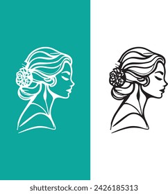 Infinite Grace: Logotipos de la silueta de las mujeres elegantes y atemporales