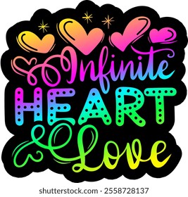 infinite heart love valentines day colorful bright rainbow graphic design
