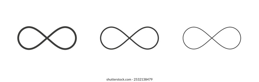 Infinite icon in fill and three stroke sizes