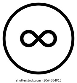 infinite Icon. Flat style Circle Shape isolated on white background. Vector illustration