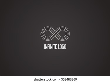 Infinite icon logo design template. Limitless symbol.