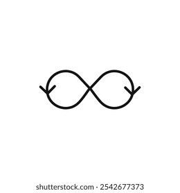 Infinite icon Thin line art isolated