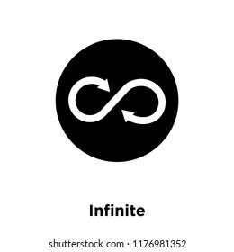 Infinite icon vector isolated on white background, logo concept of Infinite sign on transparent background, filled black symbol