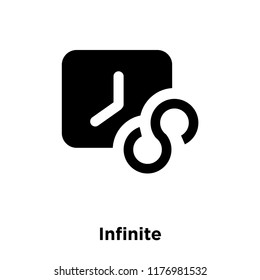 Infinite icon vector isolated on white background, logo concept of Infinite sign on transparent background, filled black symbol