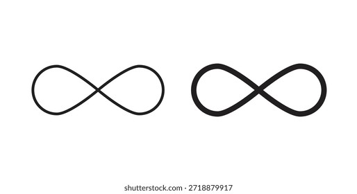 Conjunto de iconos infinitos aislados sobre fondo blanco Ilustración vectorial plana.