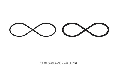 Infinite icons. Vector set in filled and line style.