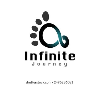 infinite journey foot track logo design template