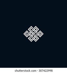 Infinite knot symbol on black