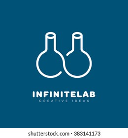 Infinite lab outline logo template design. Vector illustration.