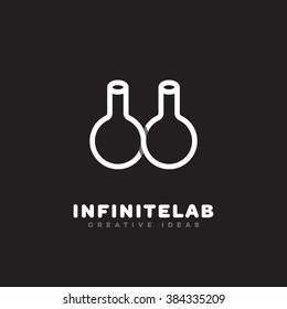 Infinite lab outline overlap logo template design. Vector illustration.