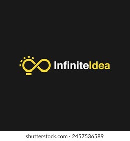 Infinite light bulb logo design, infinite idea logo concept
