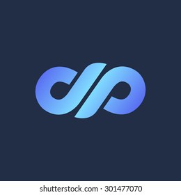 Infinite limitless symbol icon design template. Corporate branding identity