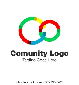 Icono infinito de símbolo o plantilla de diseño de logotipo. Arcoiris de identidad de marca corporativa