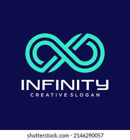 Infinite limitless symbol icon or logo design template. Corporate branding identity colorful gradient