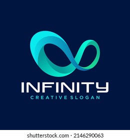 Infinite limitless symbol icon or logo design template. Corporate branding identity colorful gradient