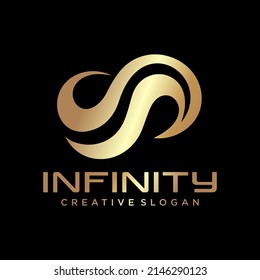 Infinite limitless symbol icon or logo design template. Corporate branding identity colorful gradient