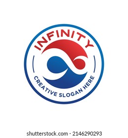 Infinite limitless symbol icon or logo design template. Corporate branding identity colorful gradient