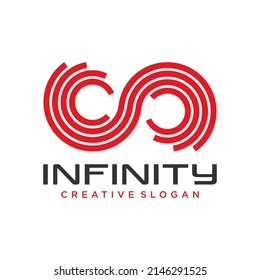 Icono infinito de símbolo o plantilla de diseño de logotipo. Gradiente colorido de identidad de marca corporativa