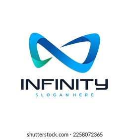 Infinite limitless symbol icon or logo design template. Corporate branding identity rainbow gradient